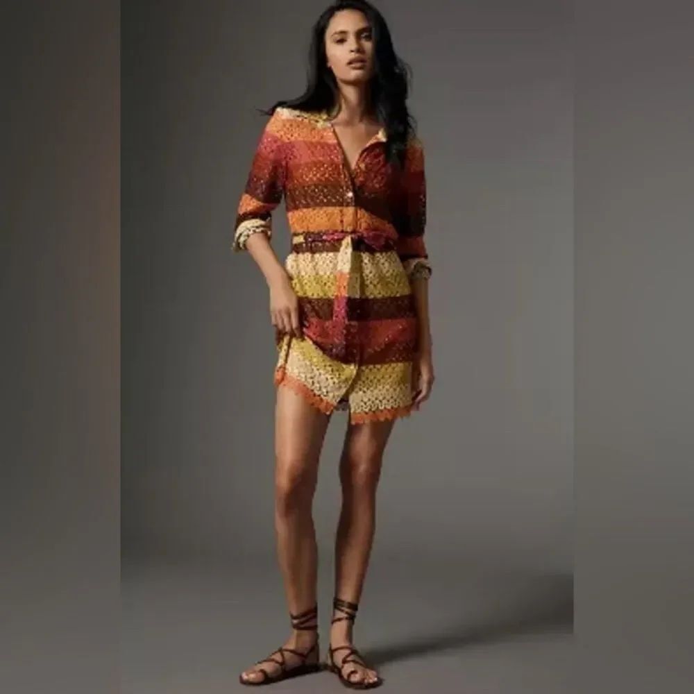 Anthropologie Le Superbe Lace Shirt Dress Size Small